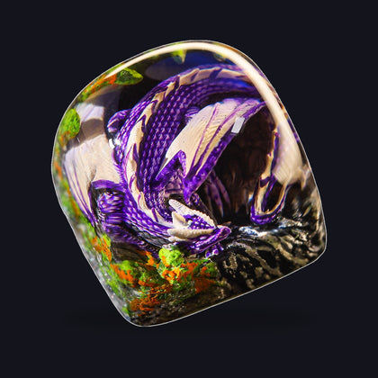 Sleeping Dragon Violet Resin Keycap
