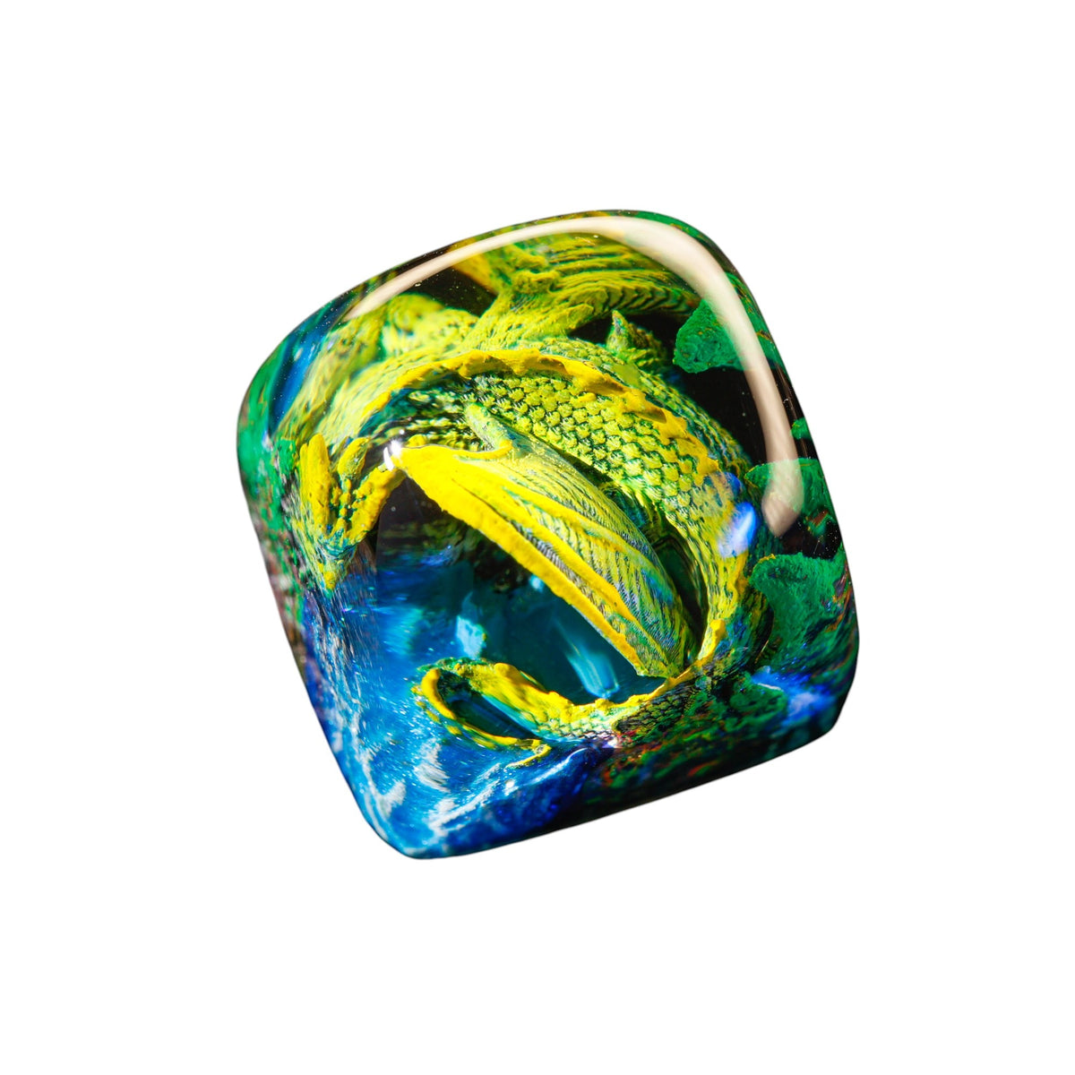 Sleeping Dragon Green resin artisan keycap