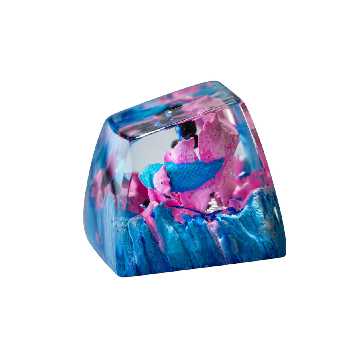 Koi Fish Blue Pink resin artisan keycap