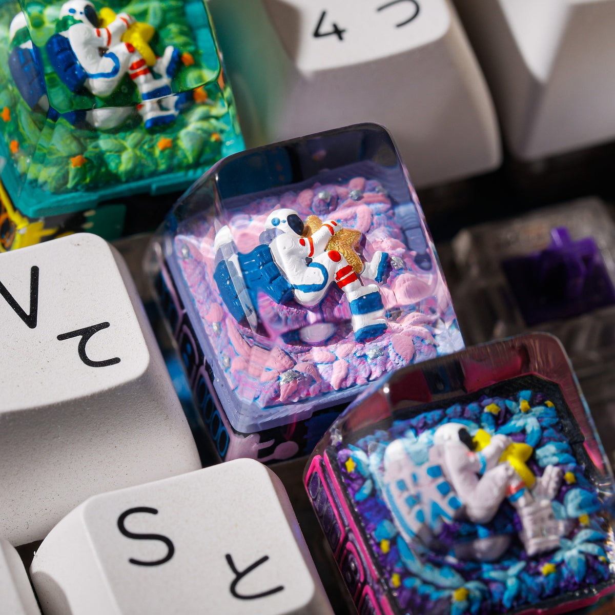 Astronaut Blue #3 resin artisan keycap
