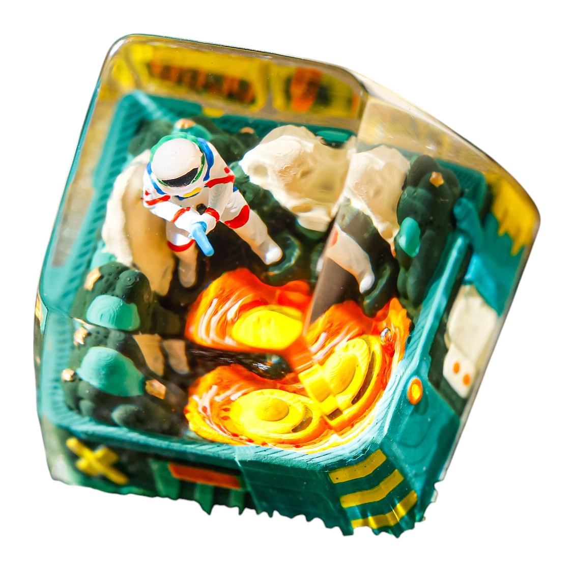 Astronaut Green #2 resin artisan keycap