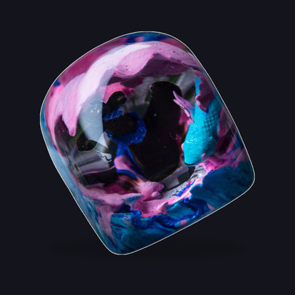 Koi Fish Blue Pink Resin Keycap