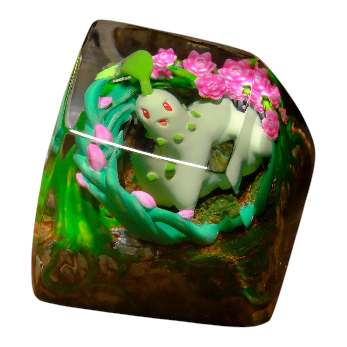 Chikorita resin artisan keycap