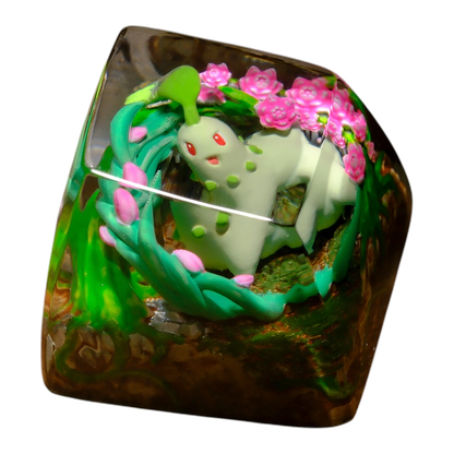 Chikorita resin artisan keycap