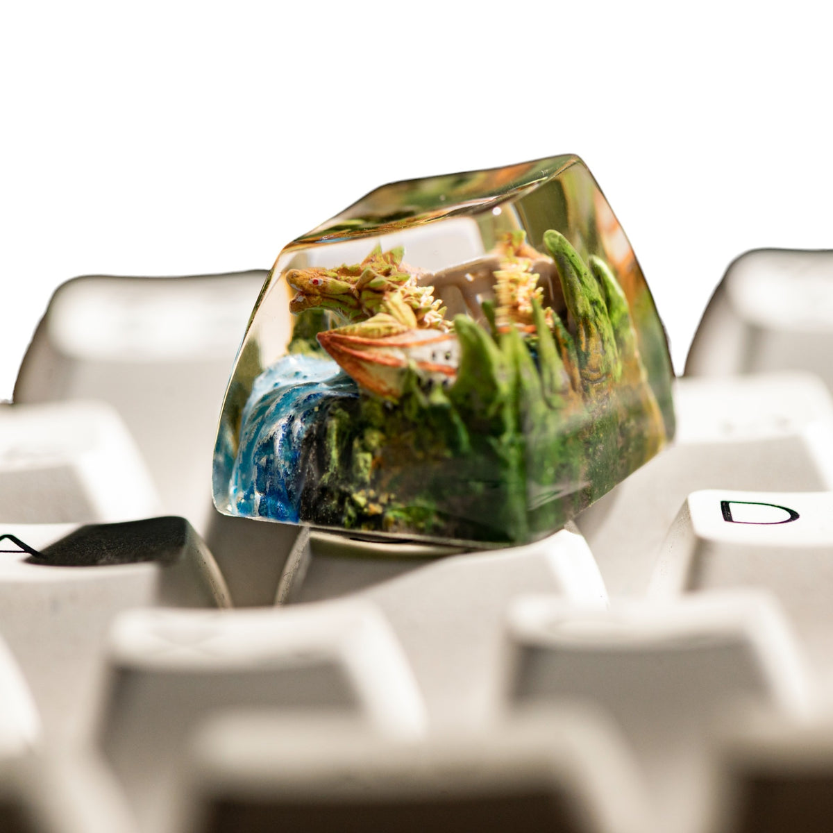 Orange Dragon resin artisan keycap