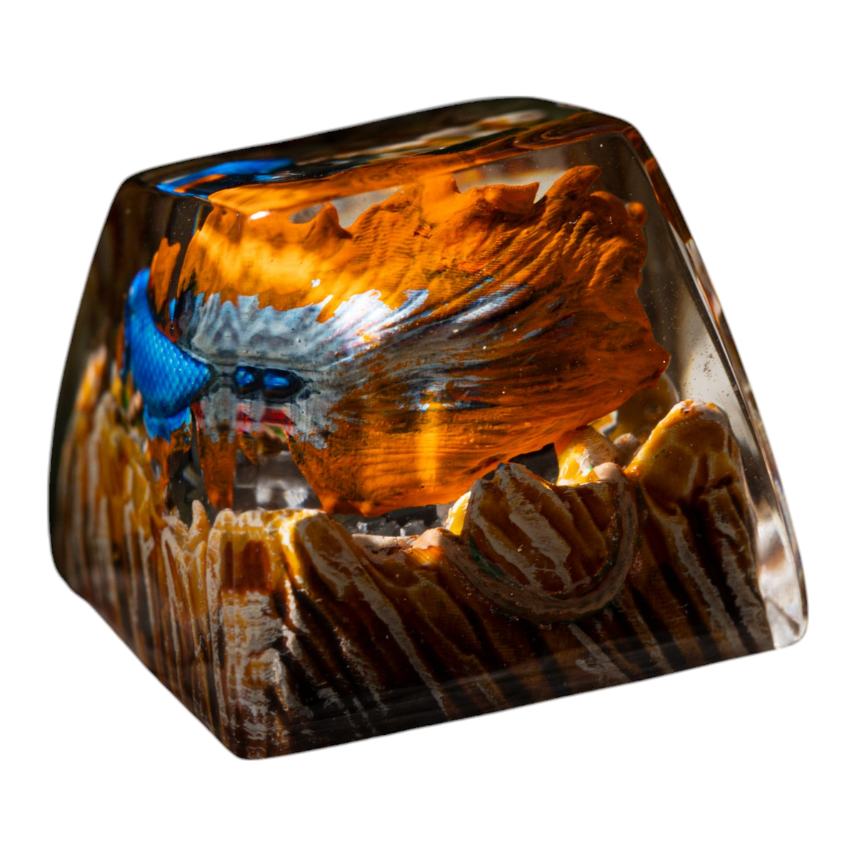 Koi Fish Blue resin artisan keycap