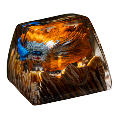 Koi Fish Blue resin artisan keycap