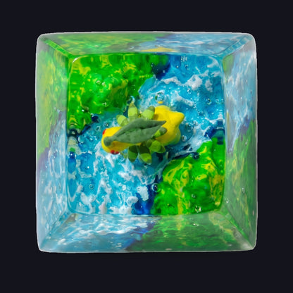 Bayleef Resin Keycap — top view