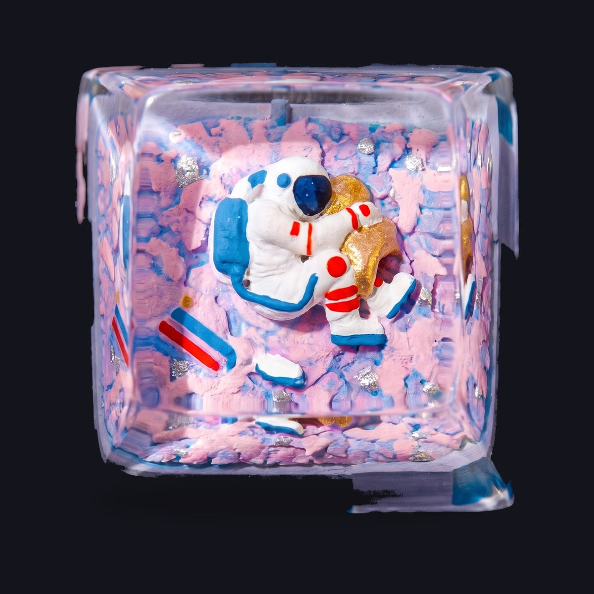 Astronaut Blue #3 Resin Keycap — top view