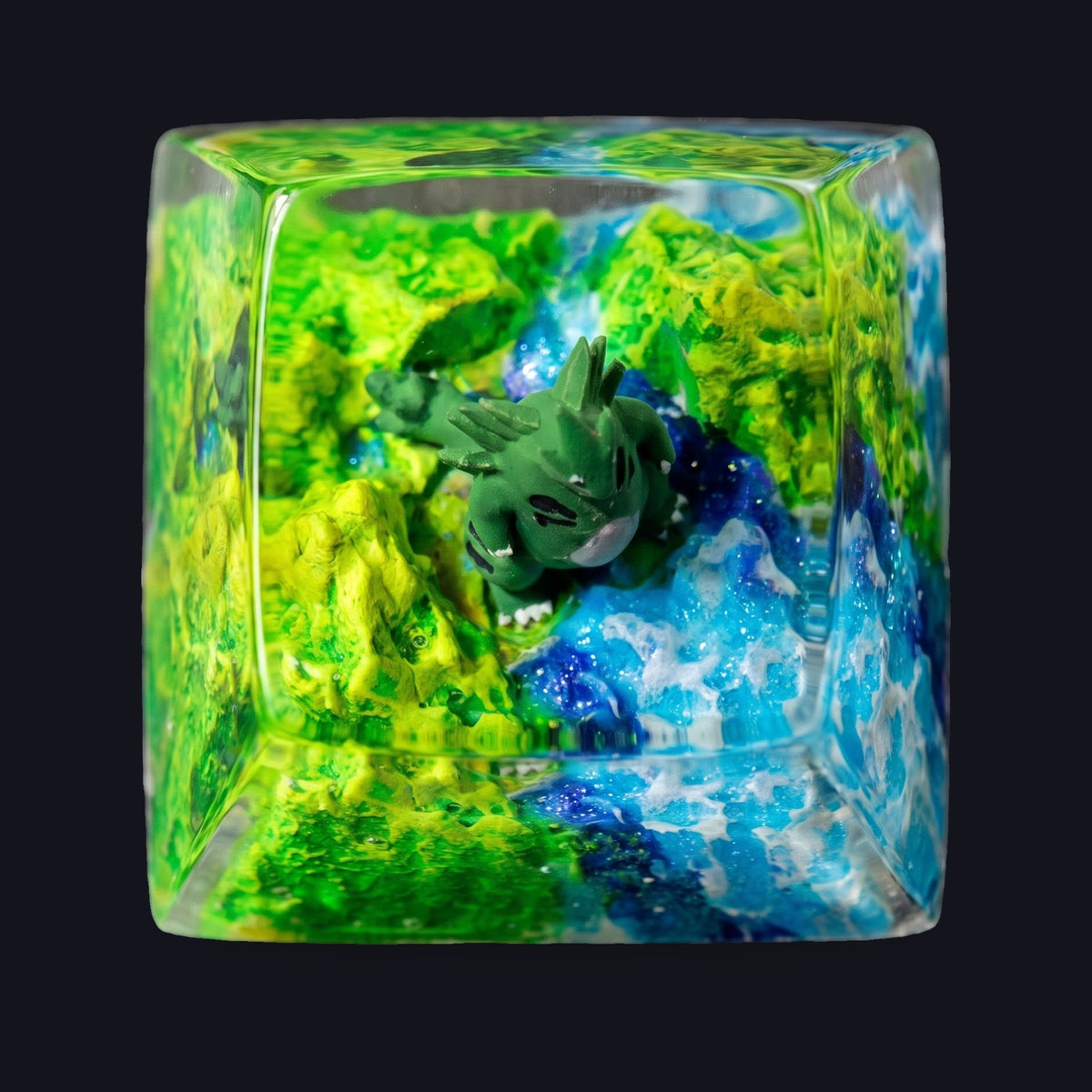 Tyranitar Resin Keycap — top view