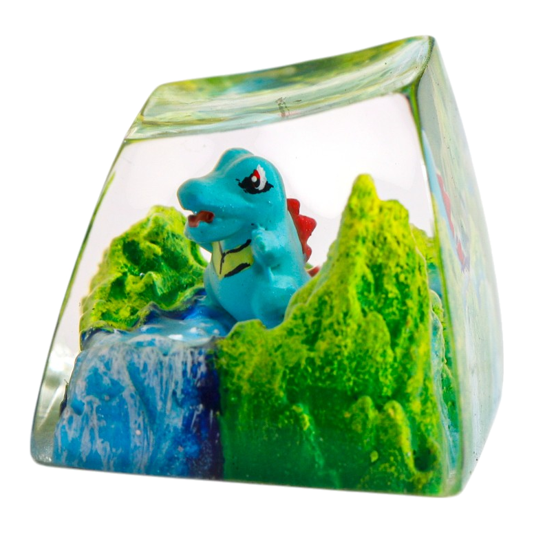 Totodile Meadow Falls resin artisan keycap