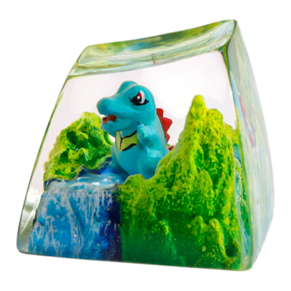 Totodile Meadow Falls resin artisan keycap