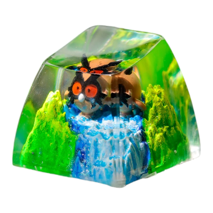 Hoothoot resin artisan keycap