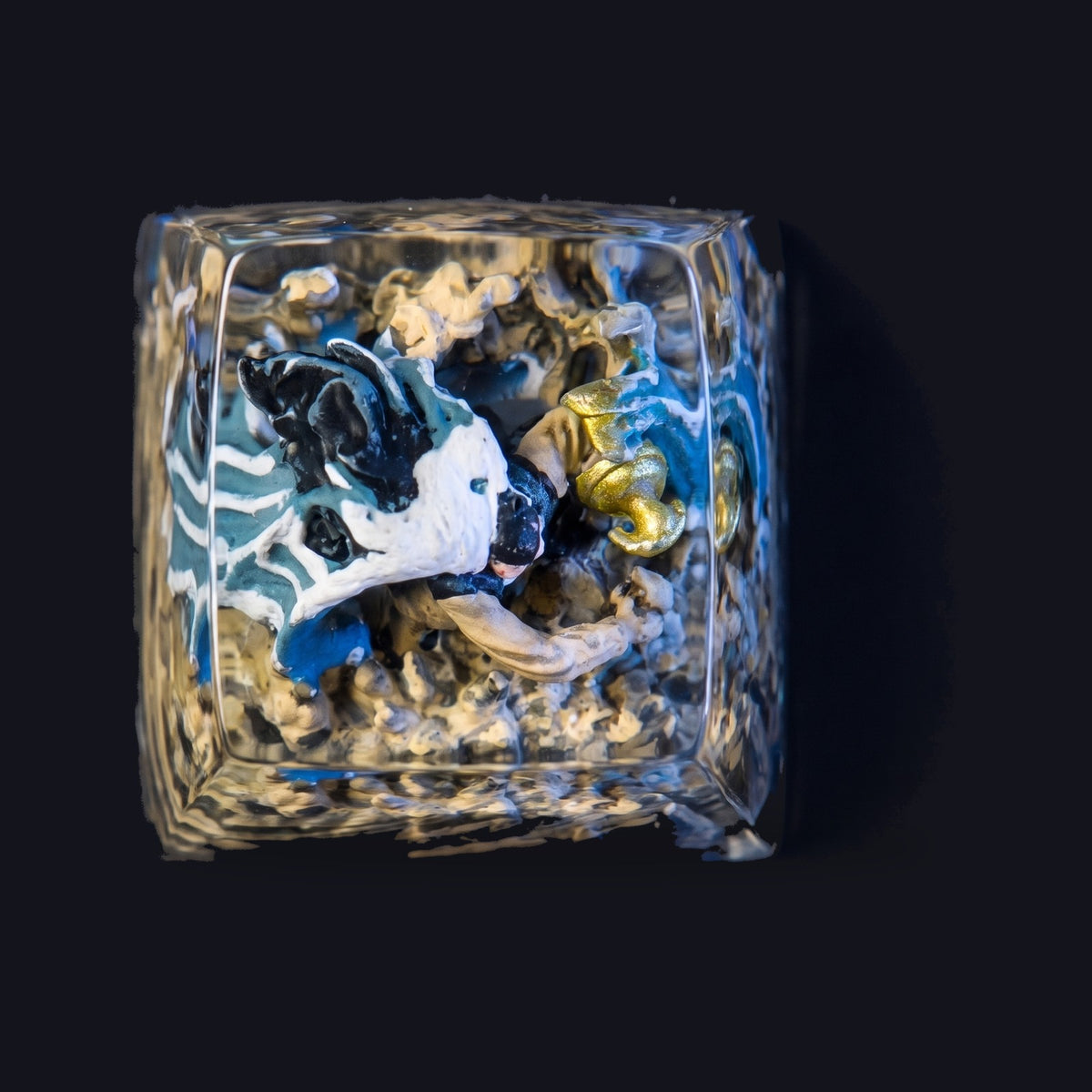 Crocodile Resin Keycap — top view