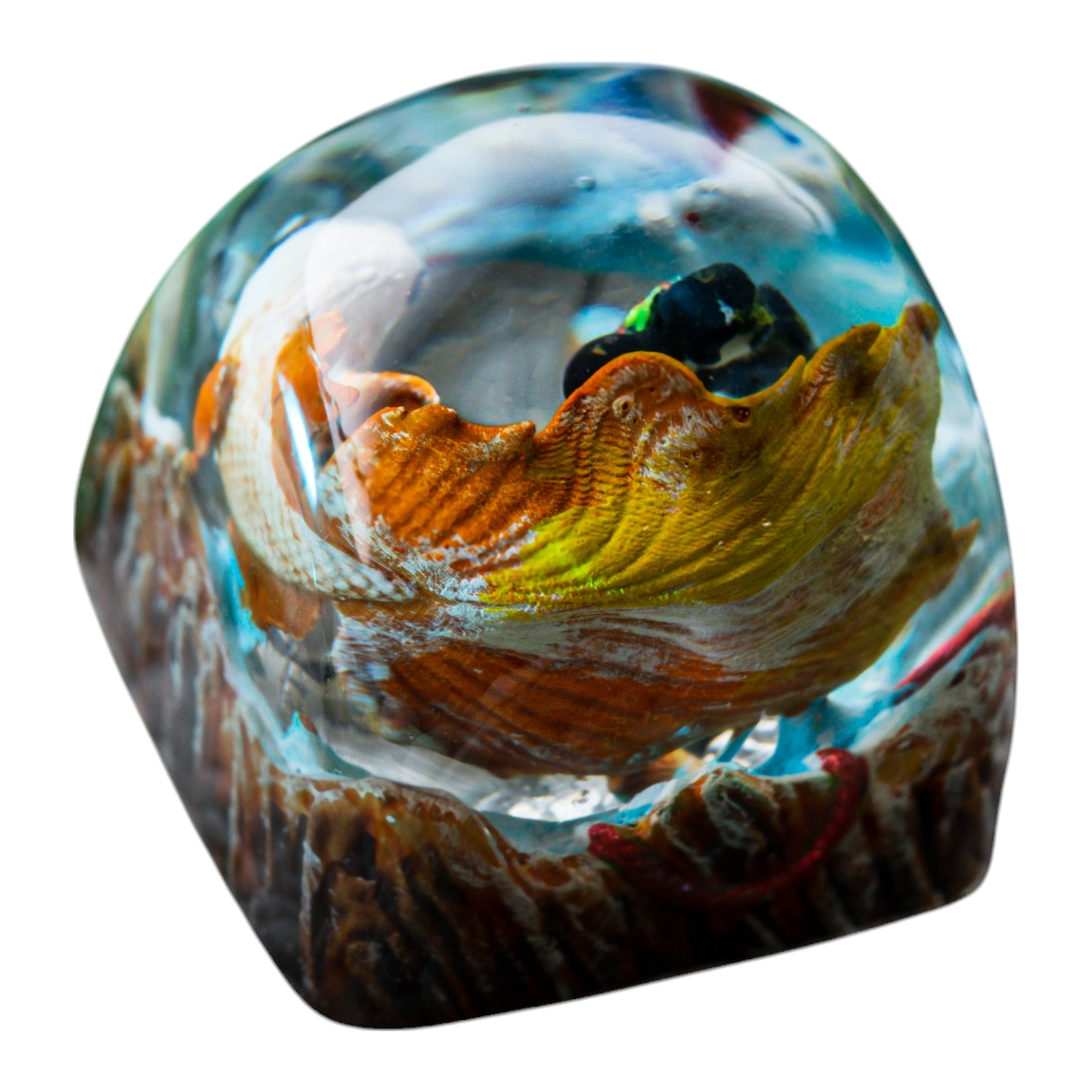 Koi Fish Blue resin artisan keycap