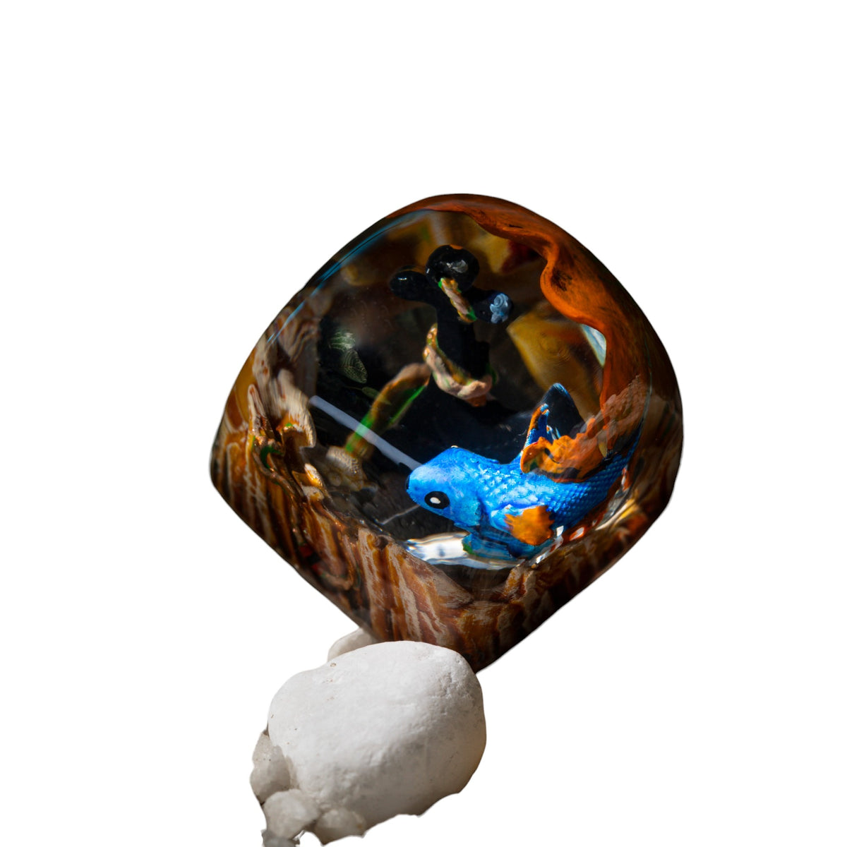 Koi Fish Blue resin artisan keycap