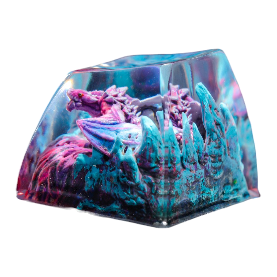 Violet Dragon resin artisan keycap