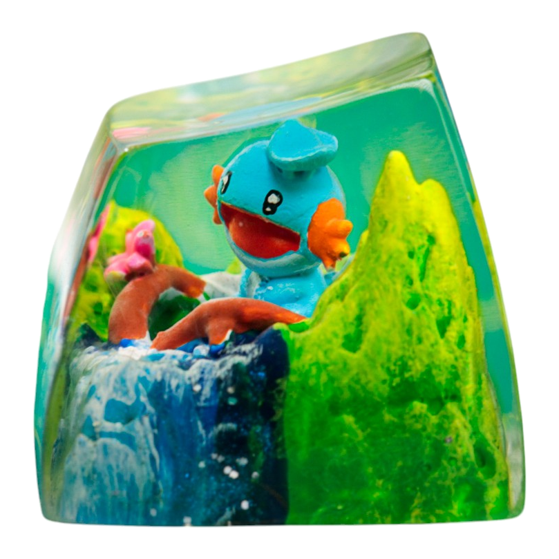Mudkip Meadow Falls resin artisan keycap