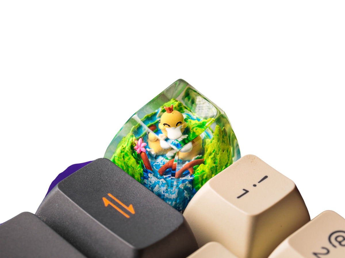 Psyduck Meadow Falls resin artisan keycap