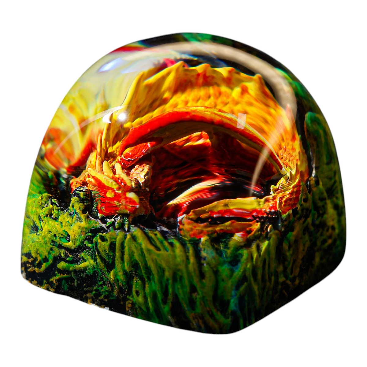 Sleeping Dragon Orange resin artisan keycap