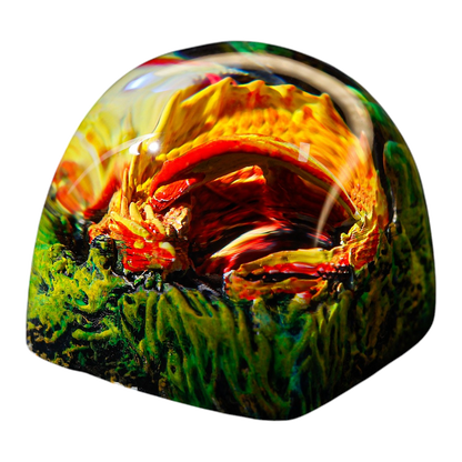 Sleeping Dragon Orange resin artisan keycap