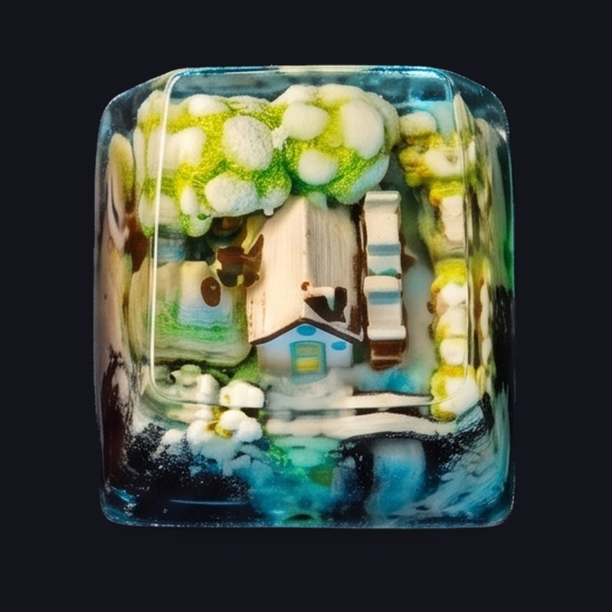 Dream House Resin Keycap — top view