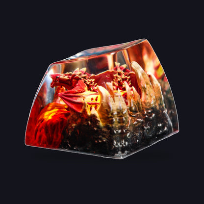 Red Dragon Resin Keycap — studio square