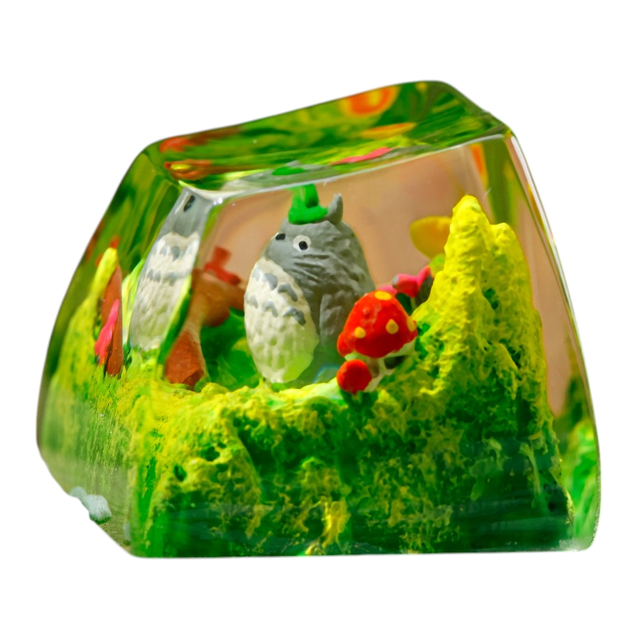 Totoro Meadow resin artisan keycap