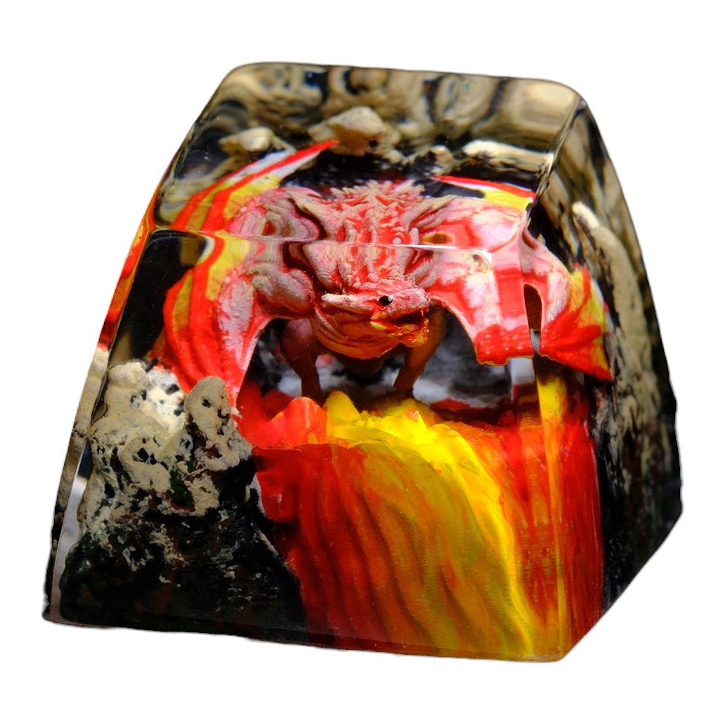 Red Dragon resin artisan keycap
