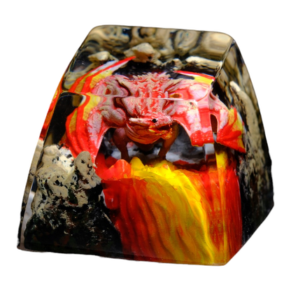 Red Dragon resin artisan keycap