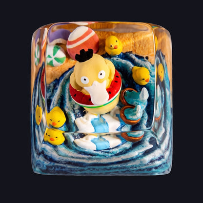 Psyduck Resin Keycap — top view