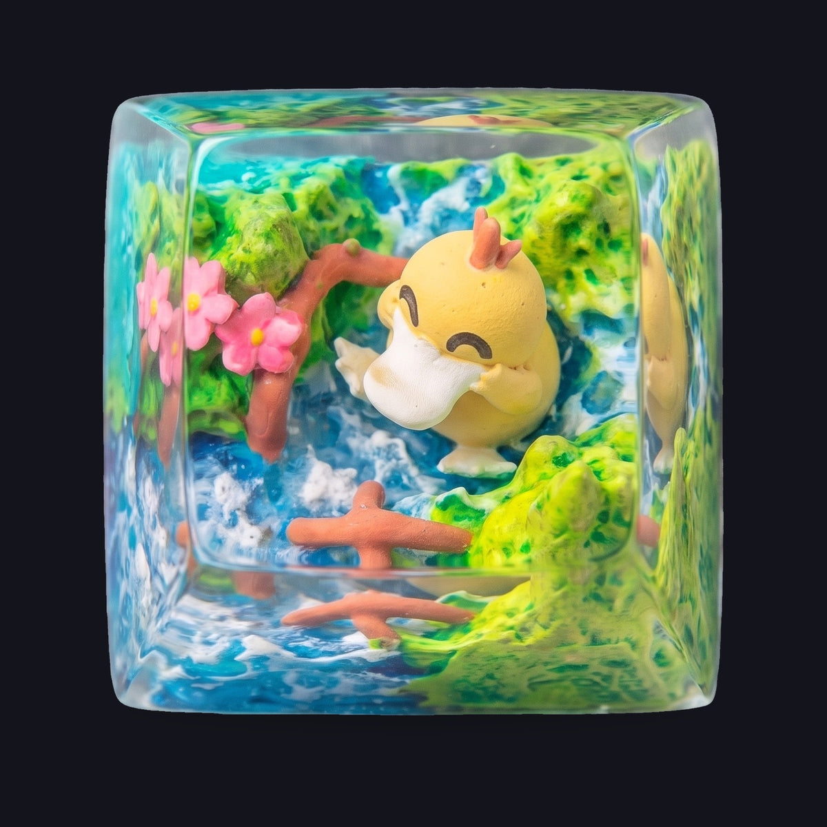 Psyduck Meadow Falls Resin Keycap — top view