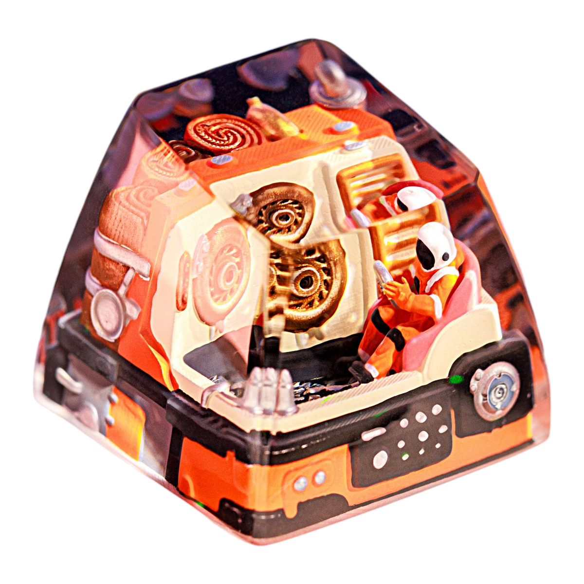 Astronaut Orange resin artisan keycap