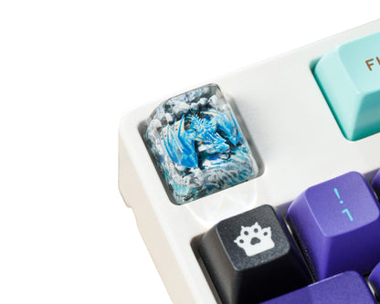 Blue Dragon Waterfall resin artisan keycap