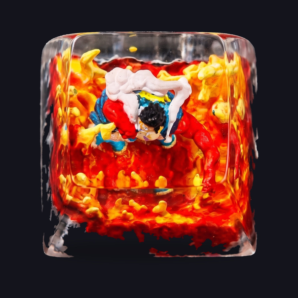 Luffy Ember Resin Keycap — top view