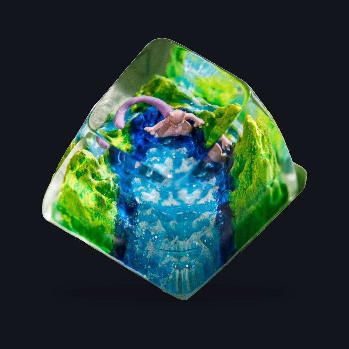 Mewtwo Meadow Falls Resin Keycap — studio square