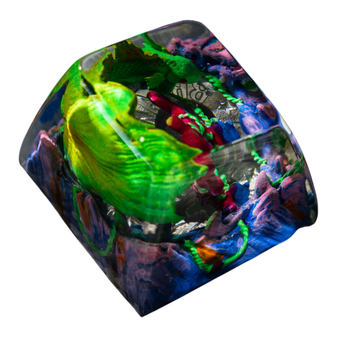 Koi Fish Green resin artisan keycap