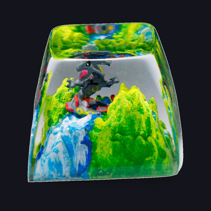 Rayquaza Meadow Falls Resin Keycap — studio square