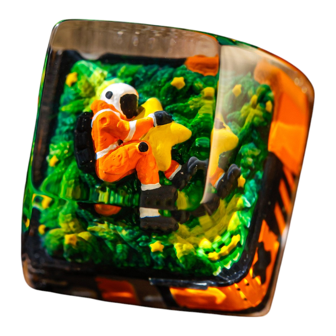Astronaut Orange #3 resin artisan keycap