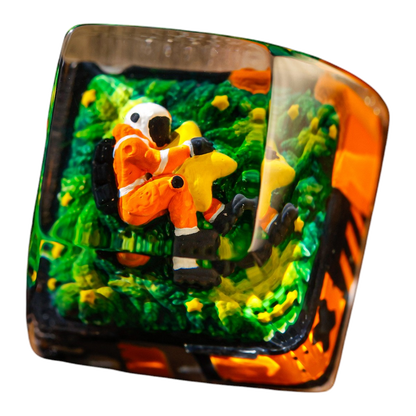 Astronaut Orange #3 resin artisan keycap