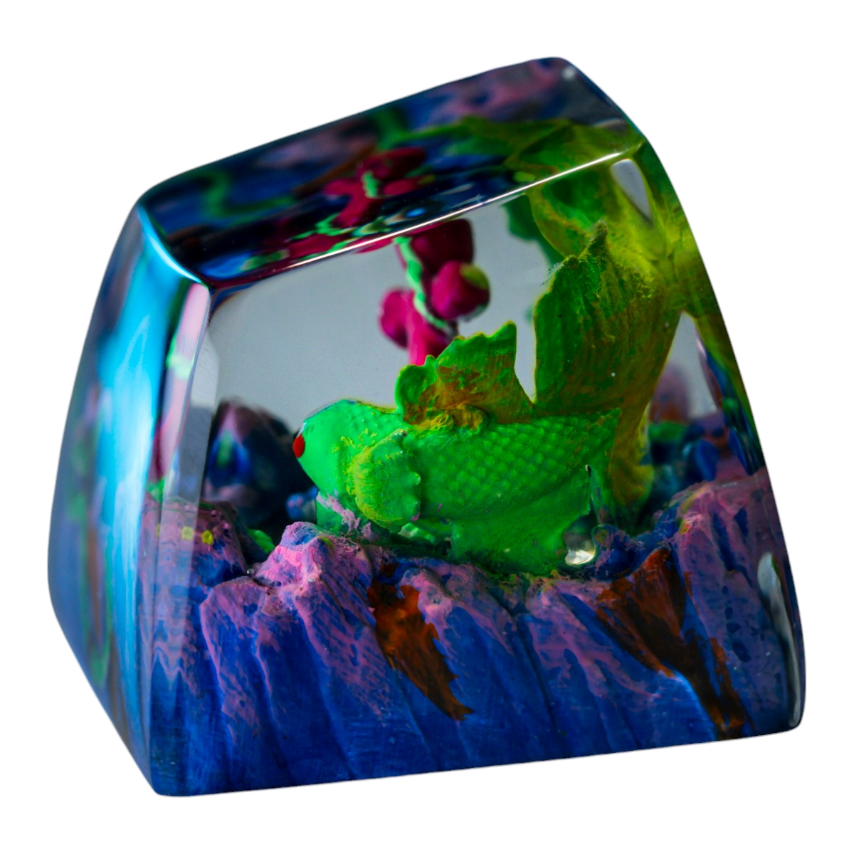 Koi Fish Green resin artisan keycap