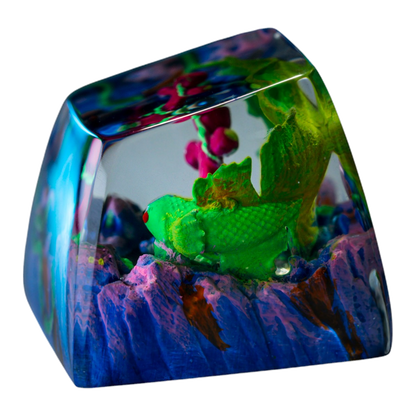 Koi Fish Green resin artisan keycap