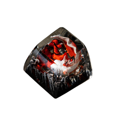 Koi Fish White Red resin artisan keycap