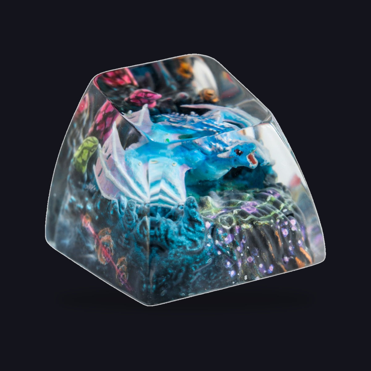 Blue Dragon Resin Keycap — studio square
