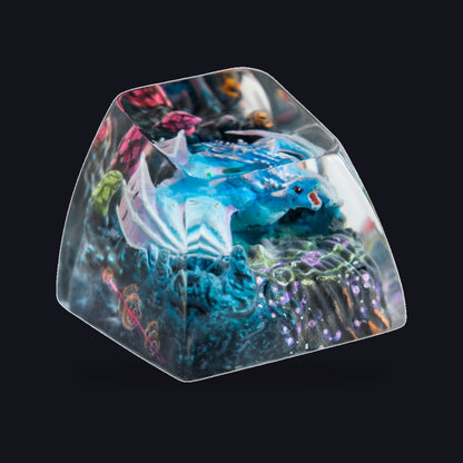 Blue Dragon Resin Keycap — studio square
