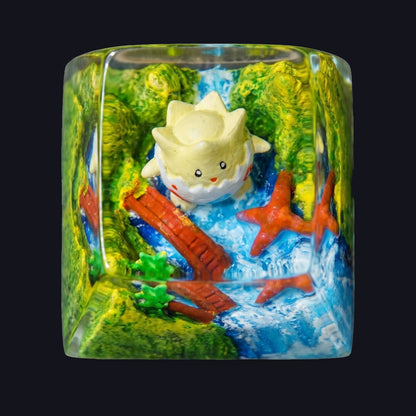 Togepi Meadow Falls Resin Keycap — top view