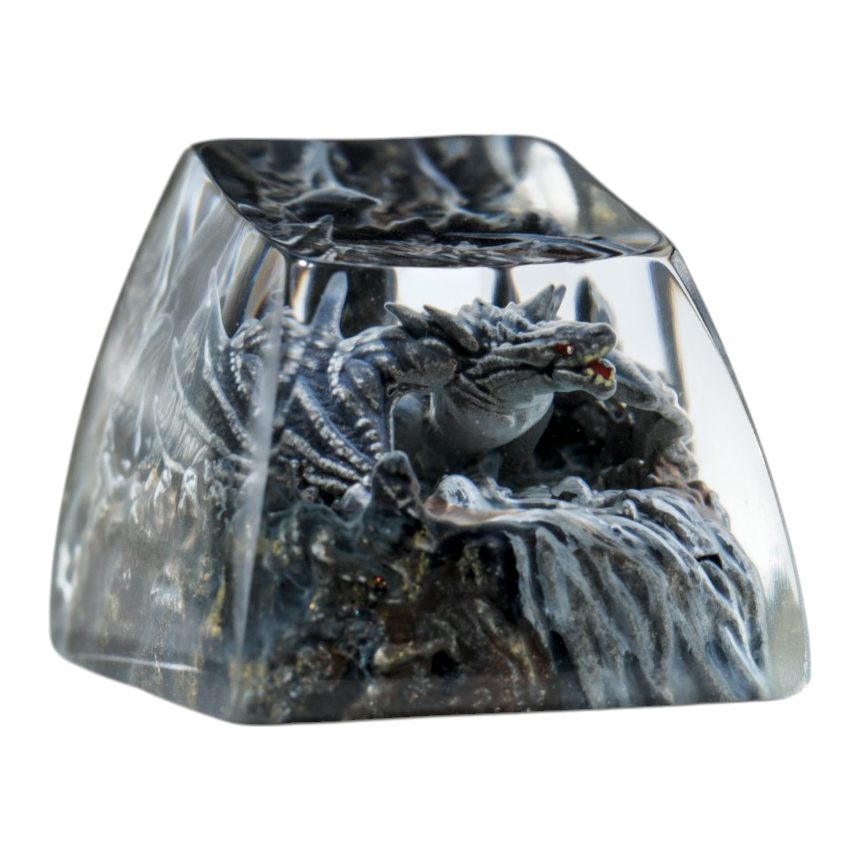 Grey Dragon resin artisan keycap