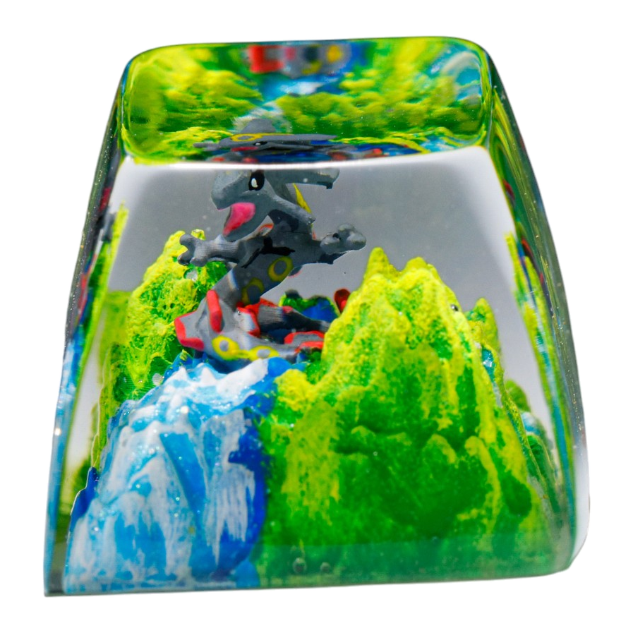 Rayquaza Meadow Falls resin artisan keycap
