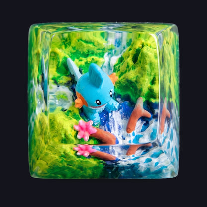 Mudkip Meadow Falls Resin Keycap — top view