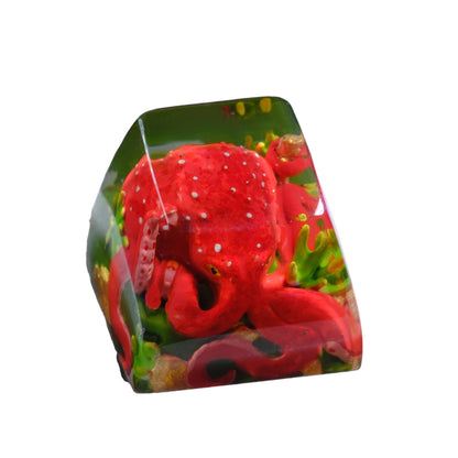 Octopus Red resin artisan keycap